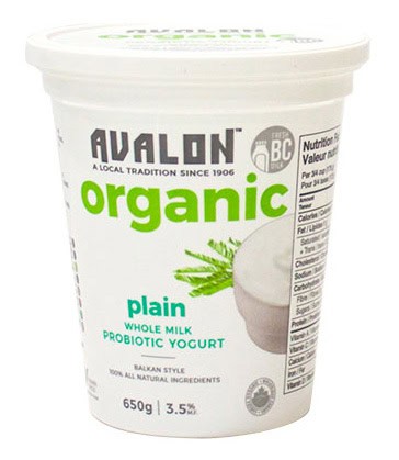 Canadian Yogurt Avalon Organic Plain